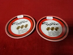 Italian Porcelain Coffee Cup Coaster, Set of Two, Sold Together, Diameter 11 cm. Jókai.