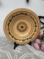 25.5 cm Gyönyörű retro kerámia Agyagipar Karcag népi falitányér falusi paraszti nosztalgia dekoráció