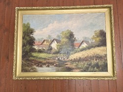 Olajvászon tájkép szép keretbeb 70x100 cm Fülöp A jelzéssel