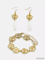 ELEGÁNS EGYBEN DIVATOS ARANY SZÍNŰ GOLDFILLED ÉKSZERSZETT. KARKÖTŐ ÉS FÜLBEVALÓ.