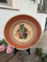 Kántor Karcag 29 cm Gyönyörű retro kerámia népi falitányér falusi paraszti nosztalgia dekoráció
