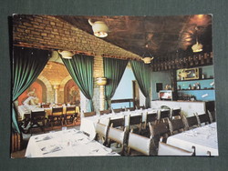 Képeslap,Szabadbattyán,Gorsium étterem belső látkép,részlet, 1975-