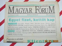 Régi retro újság - Magyar Fórum - 1994. szeptember 8. - Születésnapra kitűnő ajándék.