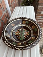 Karcag 33 cm  madaras Gyönyörű retro kerámia népi falitányér falusi paraszti nosztalgia dekoráció