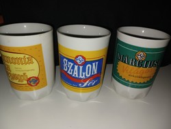 Pécsi sörgyár Zsolnay porcelán poharak