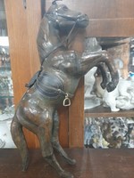 Régi Ágaskodó Bőr Ló Játék.40 cm.