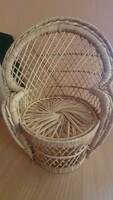 Rattan kicsi páva fotel, baba fotel