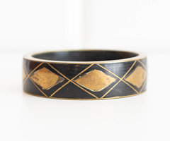 Vintage karperec réz rátétekkel - karkötő, karék, ékszer - etno ethno folk art goa hippi boho