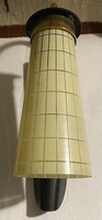 Retro Art Deco fali fém lámpa korabeli kockás üveg búrával.