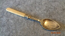 Angol , szószos  ( ? )  ezüstözött kanál  , jelzett  , 17,7 cm