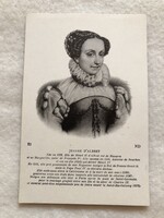 Antik, régi képeslap - III. Johanna navarrai királynő    - Postatiszta          -12.