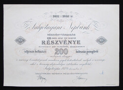 Salgótarjáni Népbank részvény 10x20 pengő 1929 - Salgótarján