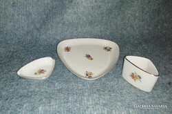 Hollóházi porcelán cigarettázó dohányzó szett (A2)