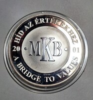 AZ ELSŐ MAGYAR HÍDPÉNZ - MKB EMLÉKÉREM 2001, EZÜST:31,1g/999; PP