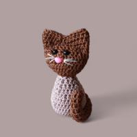 Crocheted cat Siamese color 12 cm