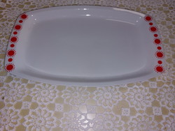 Retro Alföldi piros napocskás, porcelán kínáló tál