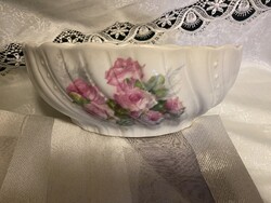 Zsolnay rózsás arany pajzspecsétes pogácsás tál 23 cm