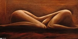 Akt olajfestmény,40 cm x 80 cm