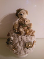 MACKÓ - ZENÉLŐ - FORGÓ - 17 x 12 cm - SZOBOR - KERÁMIA - NÉMET - HIBÁTLAN