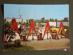 Képeslap,Szeged,Ipari vásár bejárat látkép, részlet, 1982-