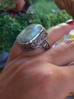 Larimár drágakőből készült  7es ezüst gyűrű a Dominikai Köztársaságból!