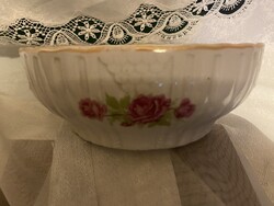 Zsolnay rózsás pogácsás fali tál 21 cm