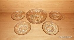 Retro üveg desszertes készlet - 4 személyes (6p)