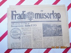 Retro régi újság - Fradi műsorlap - 1988. október 12. - Születésnapra ajándék.