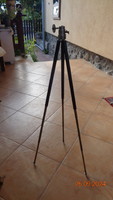Antique Photo Tripod with Copper Legs, Leather Case, Fully Functional