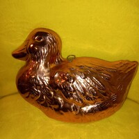 "Kacsa ".Réz kuglóf forma, falidísz, cukrász kellék.