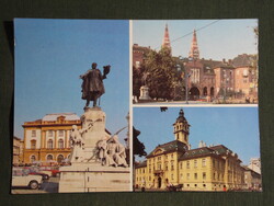 Képeslap,Szeged,mozaik,Kossuth tér,szobor,városháza,Hősök kapuja ,részletek, 1985-