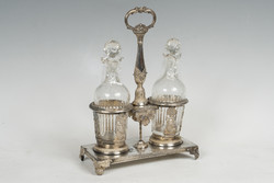 Alpakka olaj-ecet tartó delfines dekorral