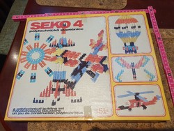 Retro seko 4 építő játék lego jellegű társasjáték szocreál kádár Csehszlovák