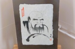 Eredeti jelzett japán festmény 40x50 cm kerettel