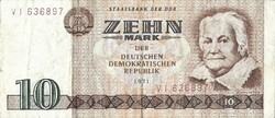 10 márka 1971 NDK Németország 2.
