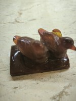 Retro mini kacsapár, üveg figura, polcdísz eladó!