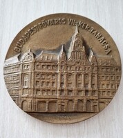 Capital of Budapest vii. District Council double-sided bronze plaque 8.6 cm