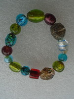 Murano large-bead glass women's bracelet, decorated, perfect as a gift, 1.5-1.8 cm