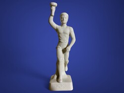 1936 BERLIN OLIMPIAI FÁKLYÁS FUTÓ SPORTOLÓ PORCELÁN FIGURA VINTAGE NÉMET RITKA GYŰJTŐI