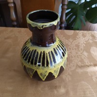 Retro mázas csorgatott kézi festésű iprművészeti kerámia váza eladó!