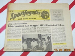 Retro régi újság - Sportfogadás Totó-Lottó Hetilap - 1987. június 20. - Születésnapra ajándék.