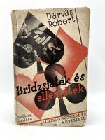 Darvas Róbert: Bridzsjáték és ellenjáték, 1934. Könyvritkaság Kner Albert illusztrált borítójával