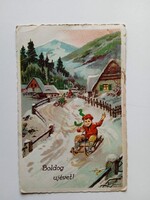 D204781    Boldog Új Évet! - Kiss G. József Hentes és Mészáros Úrnak  JÁSZLADÁNY 1930-40k