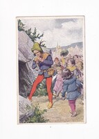M:09 Antik Grimm mesék képeslap (posta tiszta) Patkány fogó