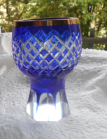 Vastag masszív olom kristály  váza- 15 cm