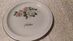 ANYÁK NAPJÁRA AJÁNLOM!Jelzett szép rózsás 22 cm tányér Mother felirattal