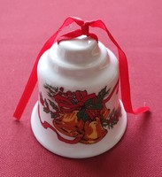 Karácsonyi porcelán harang csengő karácsonyfa dísz kellék dekoráció
