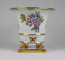 1T432 Régi Viktória mintás Herendi oroszlánlábas porcelán kaspó