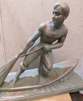 Art deco bronzed ceramic statue after Demetre Chiparus, 41x57cm. 8668
