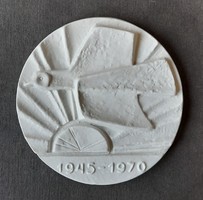 Felszabadulási emlékplakett 1945-1970 porcelán(?)